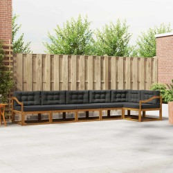 Ensemble de canapés d'extérieur 6 pcs Naturel et Anthracite 645405645405