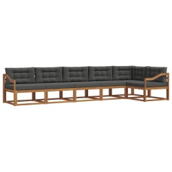 Ensemble de canapés d'extérieur 6 pcs Naturel et Anthracite 645405645405