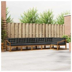 Ensemble de canapés d'extérieur 6 pcs Naturel et Anthracite 645405645405