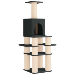 Arbre à chat avec poteaux à griffer en sisal Gris foncé 180 cm 645408645408