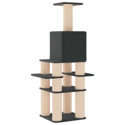 Arbre à chat avec poteaux à griffer en sisal Gris foncé 180 cm 645408645408