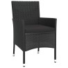 Ensemble à manger de jardin coussins 5pcs Noir Résine tressée 645418645418