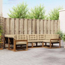 Ensemble de canapés d'extérieur 6 pcs Naturel et Beige 645419645419