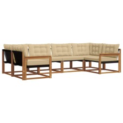 Ensemble de canapés d'extérieur 6 pcs Naturel et Beige 645419645419