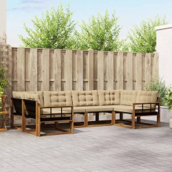 Ensemble de canapés d'extérieur 6 pcs Naturel et Beige 645420645420