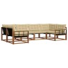 Ensemble de canapés d'extérieur 6 pcs Naturel et Beige 645420645420