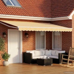 Auvent rétractable électrique Jaune et blanc 4 x 2 m 645422645422