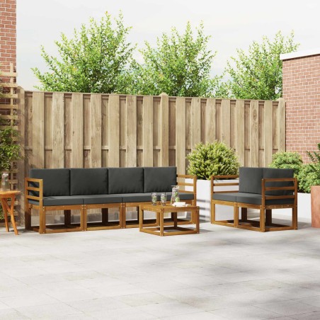 Ensemble de canapés d'extérieur 7 pcs Naturel et Anthracite 645425645425