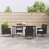 Ensemble à manger de jardin coussins 5pcs Noir Résine tressée 645426645426