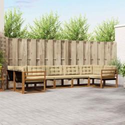 Ensemble de canapés d'extérieur 7 pcs Naturel et Beige 645427645427