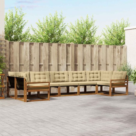 Ensemble de canapés d'extérieur 7 pcs Naturel et Beige 645428645428