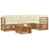 Ensemble de canapé d'angle avec coussin 6 pcs Naturel et Crème 645429645429