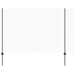 Clôture hexagonale avec poteau 25 x 1,5 m Gris Maille 645432645432