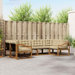 Ensemble de canapés d'extérieur 6 pcs Naturel et Beige 645434645434