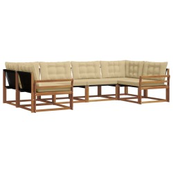 Ensemble de canapés d'extérieur 6 pcs Naturel et Beige 645445645445