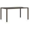 Ensemble à manger de jardin 5 pcs et coussins marron poly rotin 645455645455