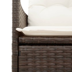 Ensemble à manger de jardin 5 pcs et coussins marron poly rotin 645455645455