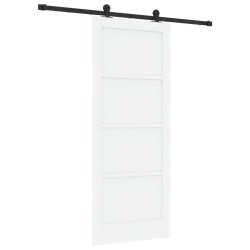 Porte coulissante Blanc et noir 83 x 202 cm Bois de pin massif 645460645460