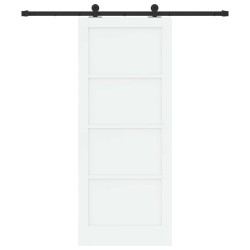 Porte coulissante Blanc et noir 83 x 202 cm Bois de pin massif 645460645460