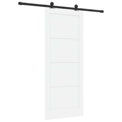 Porte coulissante Blanc et noir 83 x 202 cm Bois de pin massif 645460645460