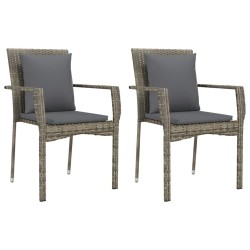 Ensemble à manger de jardin et coussins 7 pcs gris rotin 645461645461