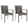 Ensemble à manger de jardin et coussins 7 pcs gris rotin 645461645461
