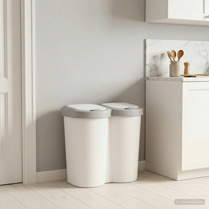 Bac à déchets Blanc 49,5 x 30 x 46,5 cm PP 645463645463