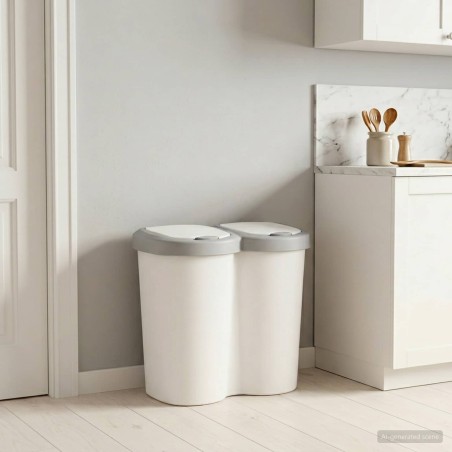 Bac à déchets Blanc 49,5 x 30 x 46,5 cm PP 645463645463