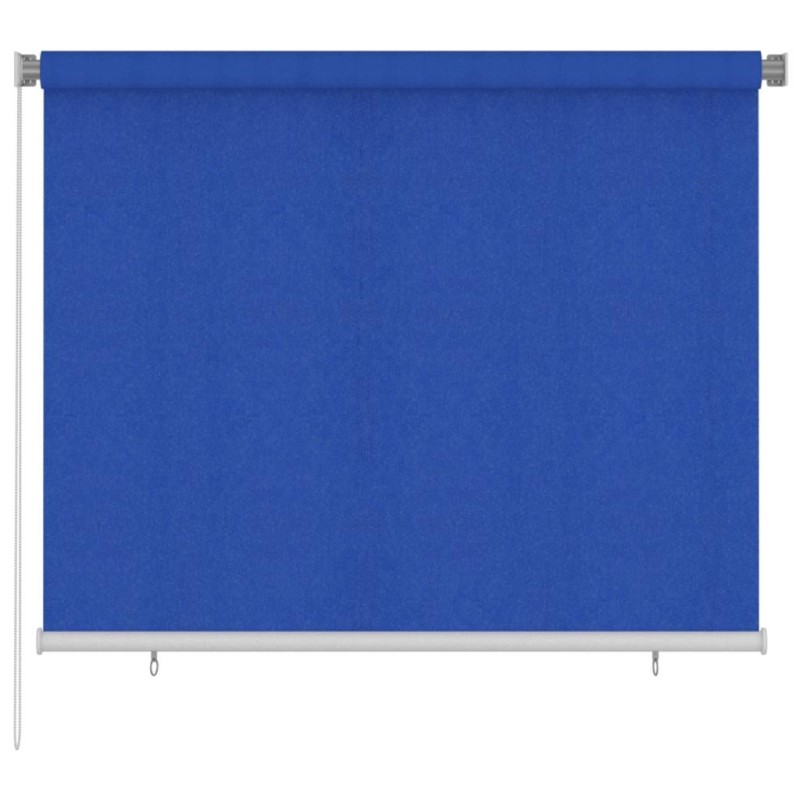 Store roulant d'extérieur 185 (l) x 140 (H) cm bleu HDPE 645464645464
