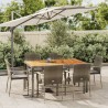 Ensemble à manger jardin et coussins 7 pcs gris rotin 645466645466