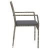 Ensemble à manger jardin et coussins 7 pcs gris rotin 645466645466