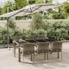 Ensemble à manger jardin et coussins 7 pcs gris rotin 645467645467