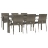 Ensemble à manger jardin et coussins 7 pcs gris rotin 645467645467