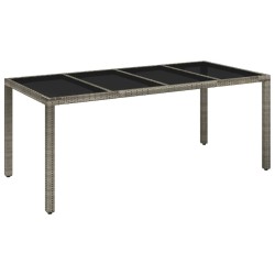 Ensemble à manger jardin et coussins 7 pcs gris rotin 645467645467