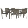Ensemble à manger jardin et coussins 7 pcs gris rotin 645469645469