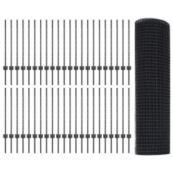Clôture en fil soudé avec poteaux 100 x 0,8 m Gris Maille 645472645472