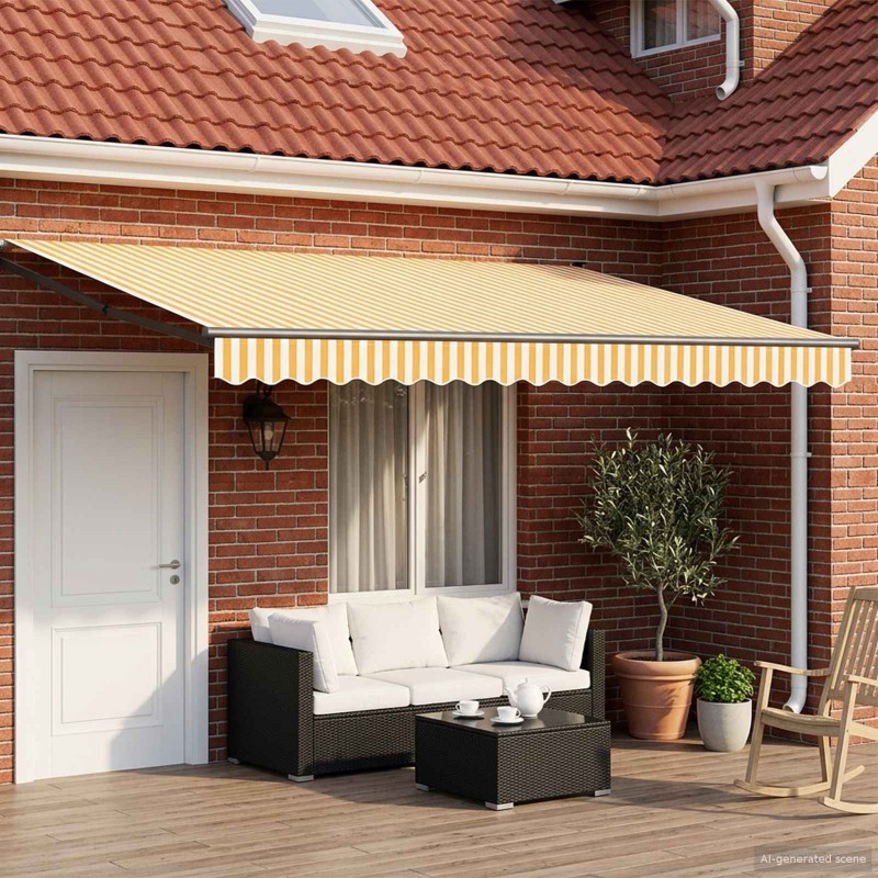 Auvent rétractable électrique Jaune, Blanc, Anthracite 4 x 2 m 645478645478