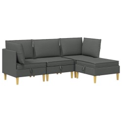 Canapé modulaire avec rangement 4 pcs Gris foncé Tissu 645479645479