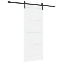 Porte coulissante Blanc et noir 83 x 202 cm Bois de pin massif 645482645482