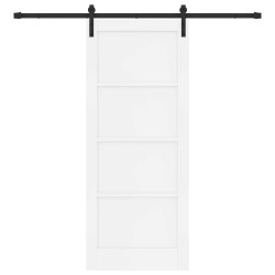 Porte coulissante Blanc et noir 83 x 202 cm Bois de pin massif 645482645482