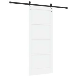 Porte coulissante Blanc et noir 83 x 202 cm Bois de pin massif 645482645482