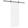 Porte coulissante Blanc et noir 83 x 202 cm Bois de pin massif 645482645482