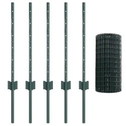 Clôture Euro avec poteau 10 x 0,6 m Acier recouvert de PVC Vert 645483645483