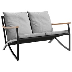 Ensemble de meubles de balcon avec coussins 5 pcs noir acier 645484645484