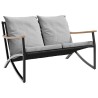 Ensemble de meubles de balcon avec coussins 5 pcs noir acier 645484645484