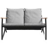 Ensemble de meubles de balcon avec coussins 5 pcs noir acier 645484645484