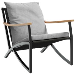 Ensemble de meubles de balcon avec coussins 5 pcs noir acier 645484645484