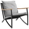 Ensemble de meubles de balcon avec coussins 5 pcs noir acier 645484645484