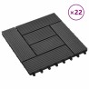 Carreau de terrasse 22 pcs Noir 30 x 30 cm WPC 645486645486