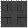 Carreau de terrasse 22 pcs Noir 30 x 30 cm WPC 645486645486